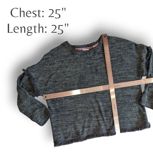 Knox Rose Sweater Green Marled Knit Long Sleeve Fringe Size XXL - Picture 4 of 11